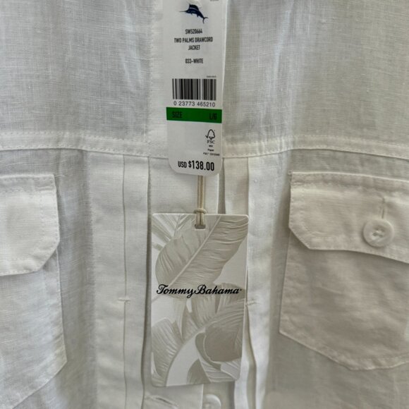 Tommy Bahama White Two Palms Drawcord Jacket (L) - Picture 4 of 4